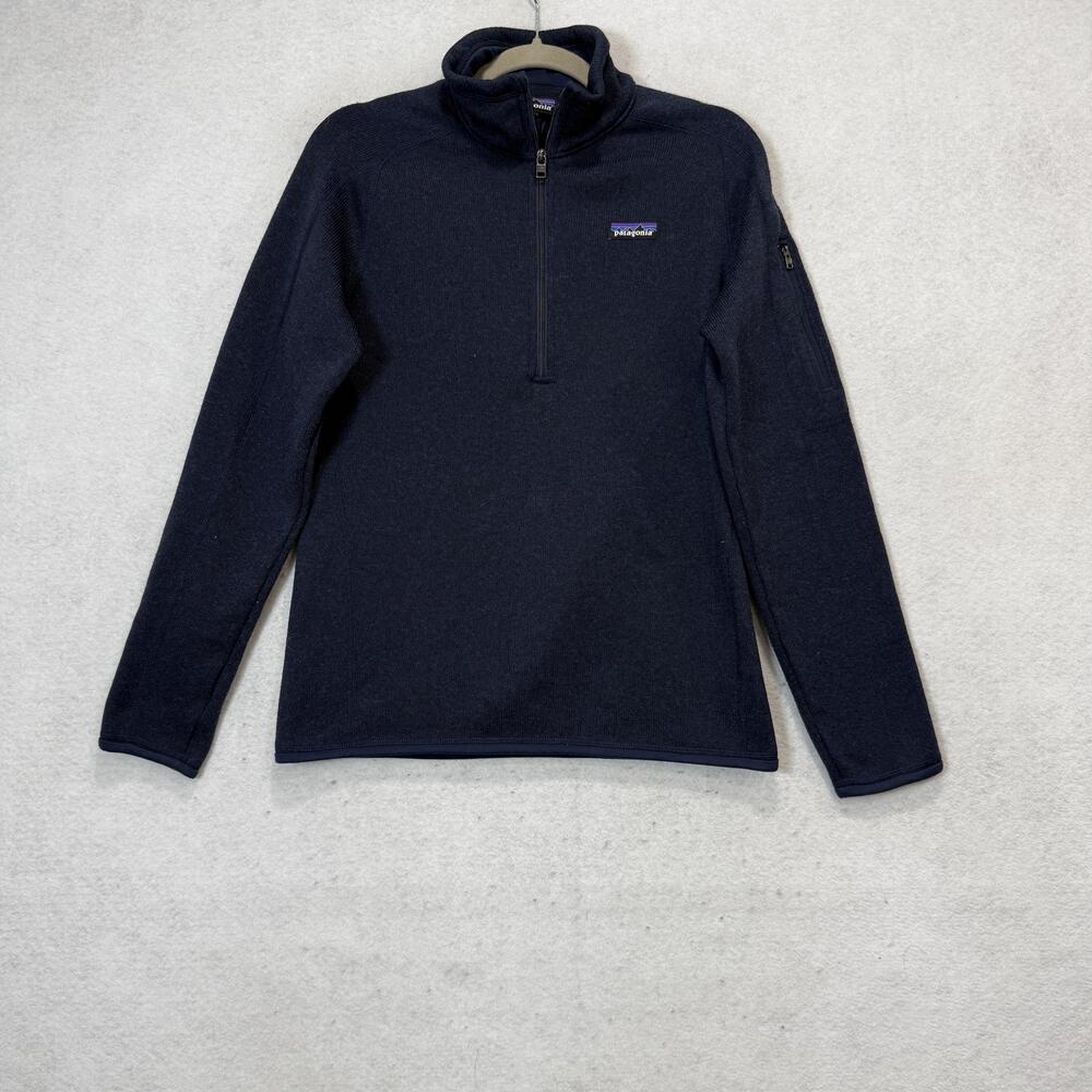 Patagonia Pullover Womens Medium Blue Long Sleeve 1/4 Zip Mock Neck Fleece Top